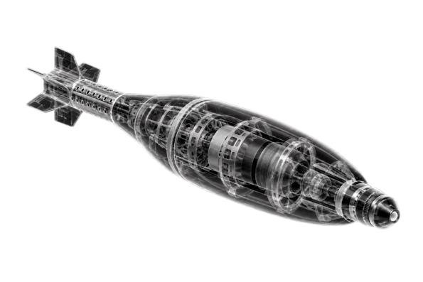 X-ray drawing of an aerial bomb